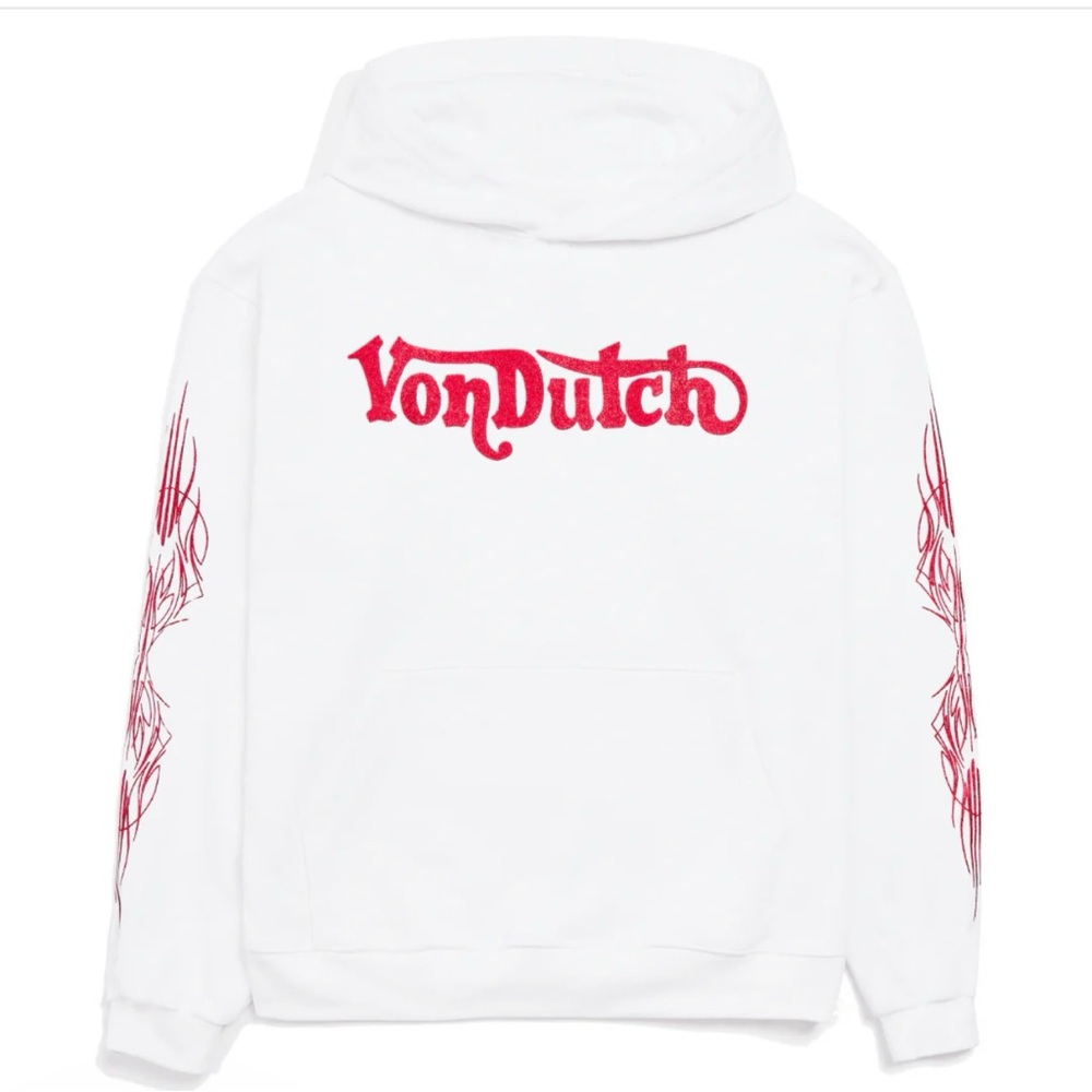 Von Dutch White and Red Hoodie